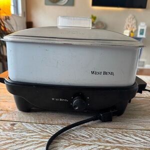 🍳Vintage West Bend Slow Cooker Griddle Combo🍳 5qt